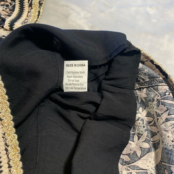 Floral Black and Cream Women's Dress - Picture 7 of 13